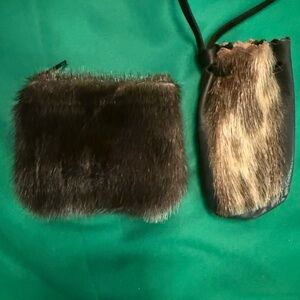 Sealskin Fur coin change and Drawstring wallet Set